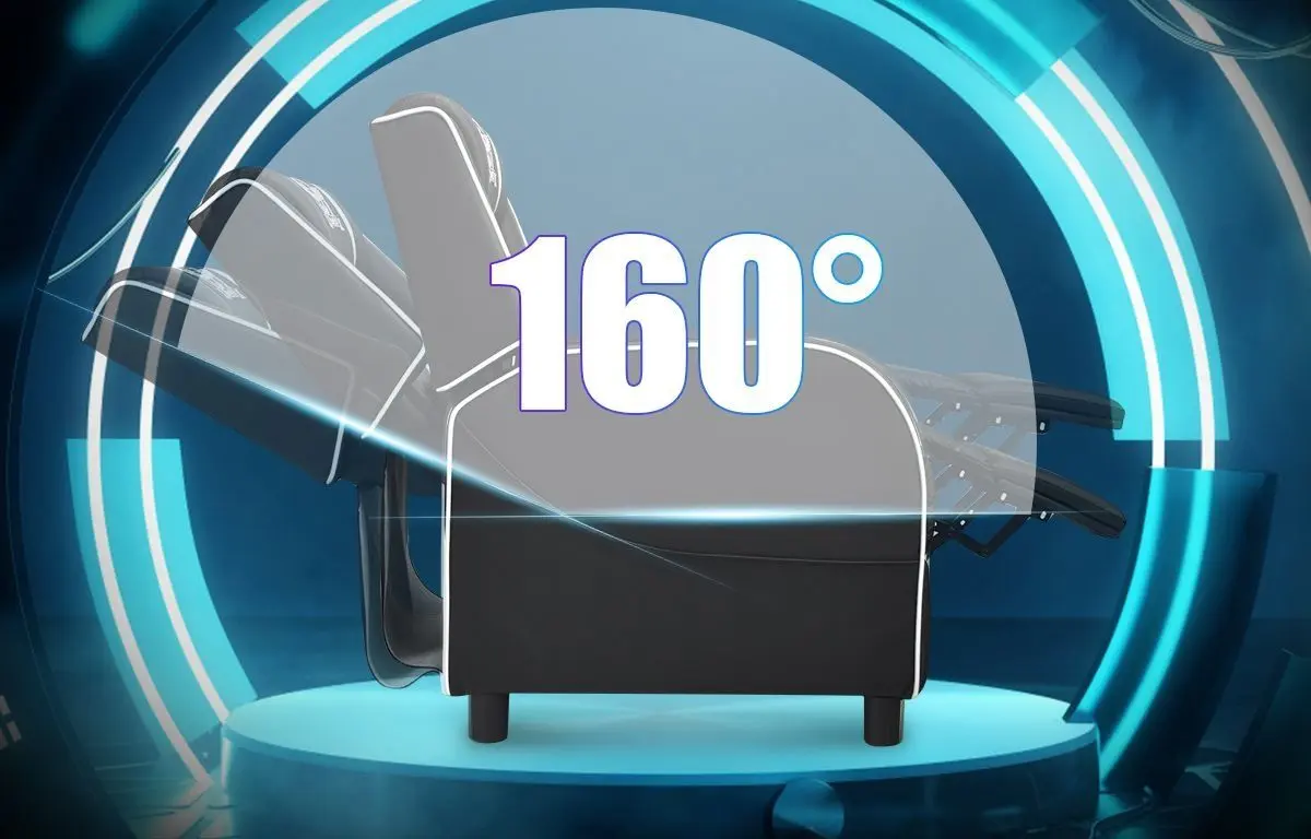 Fotoliu gaming Costway HV10006WH (White/Black) - 5