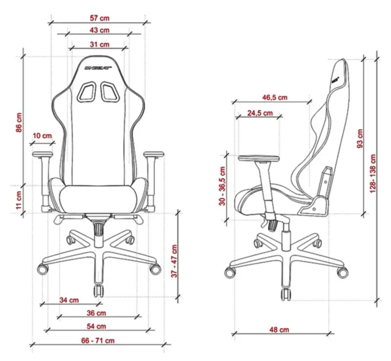 Игровое кресло DXseat V75/XR (Black/Red) - 4