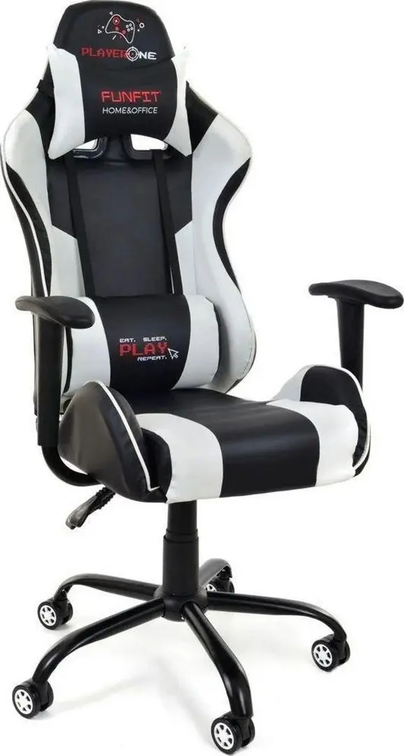 Игровое кресло FunFit PlayerONE 2666 (Black/White) - 9