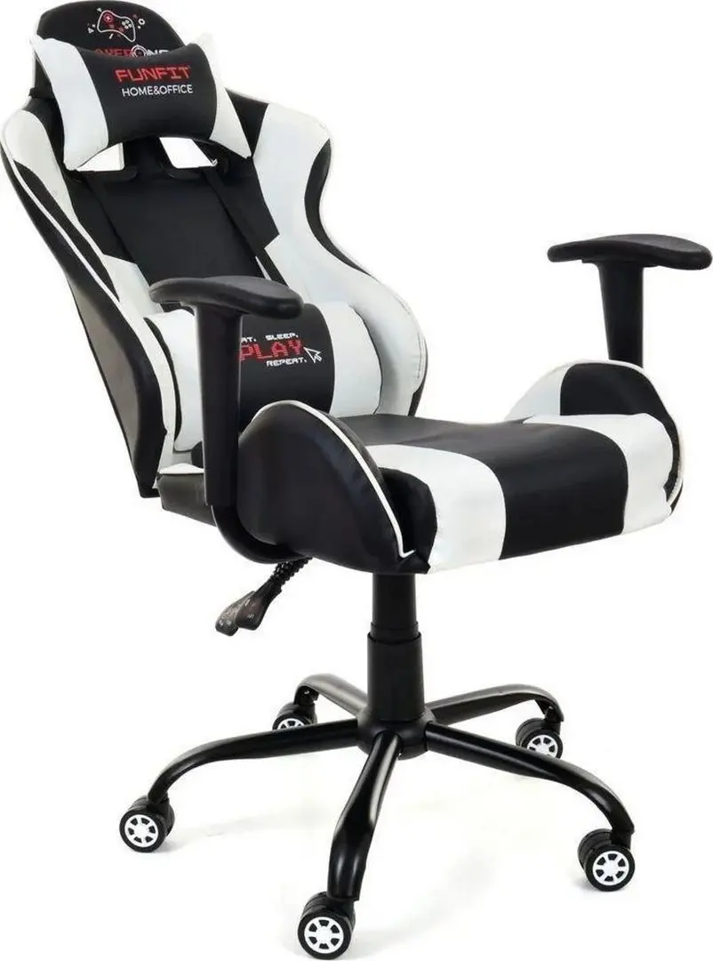 Игровое кресло FunFit PlayerONE 2666 (Black/White) - 6