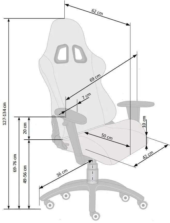 Fotoliu gaiming Halmar Drake (Red/Black)