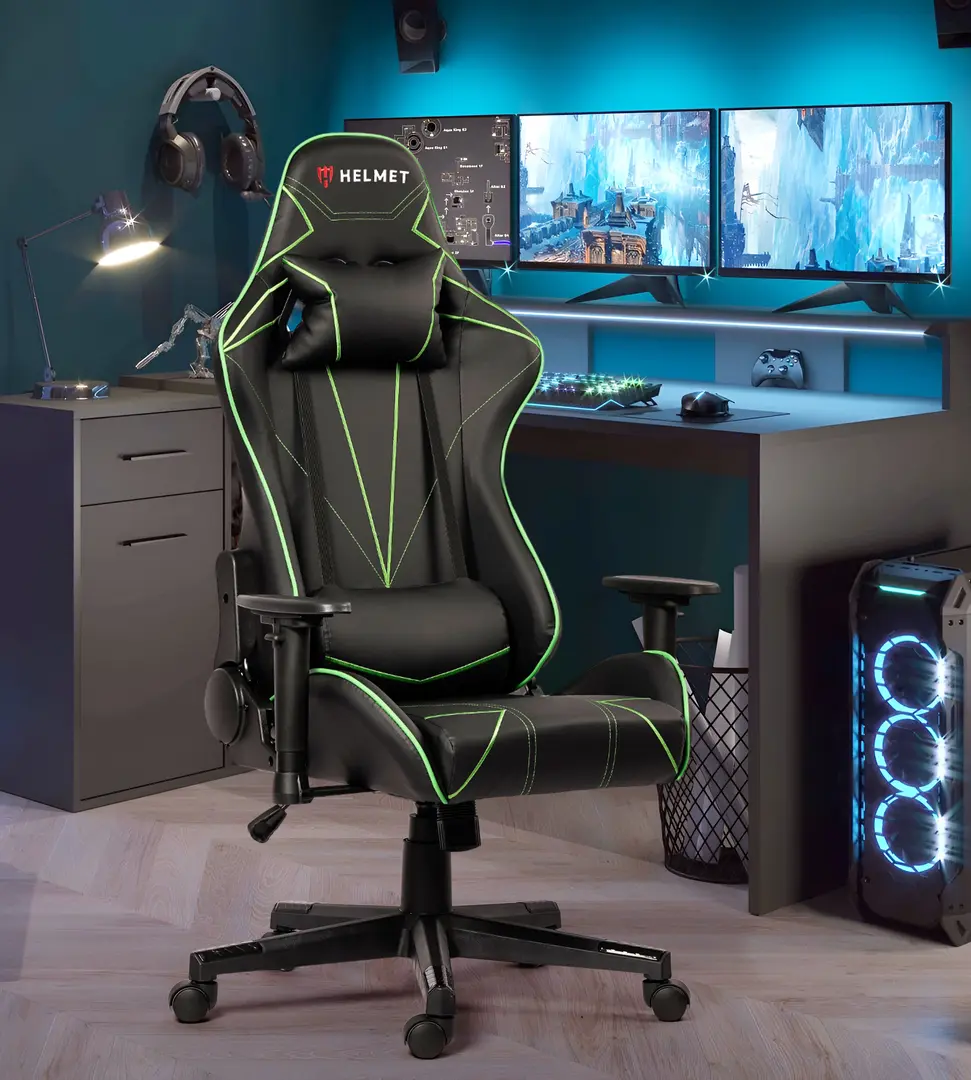 Fotoliu gaming Helmet CH-502 (Black/Green)
