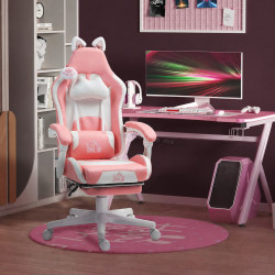 Fotoliu gaming Homcom 921-794V00PK (Pink/White)