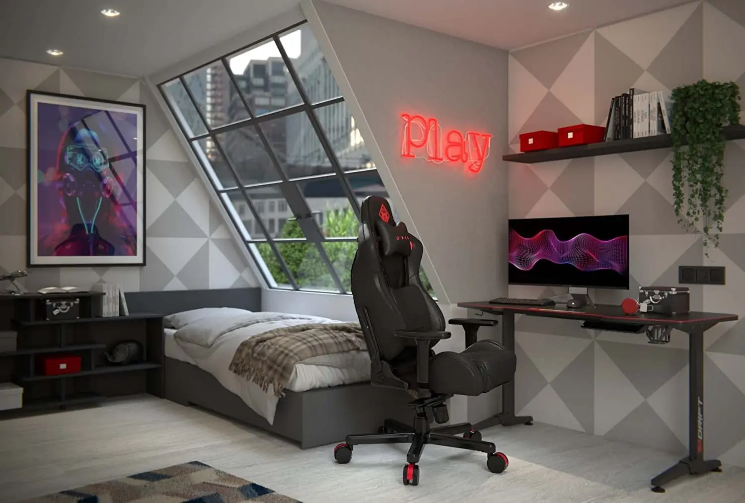 Игровое кресло HP Omen (Black/Red) - 9