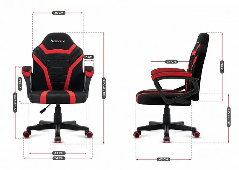 Игровое кресло для детей Huzaro Ranger 1.0 (Black/Red)