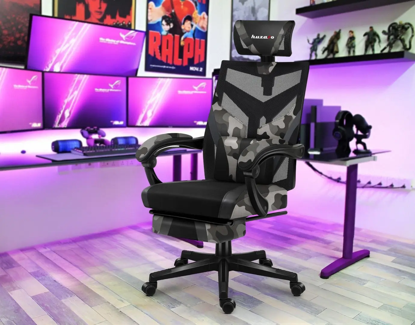 Игровое кресло Huzaro Combat Camo 5.0 (Black/Grey)