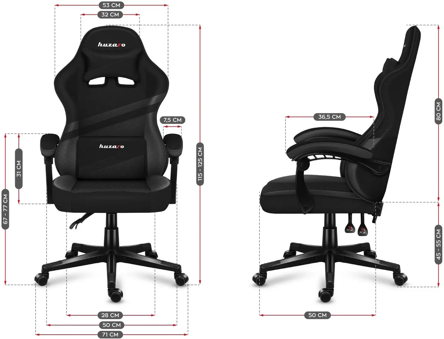 Fotoliu gaming Huzaro Force 4.4 (Carbon/Black)