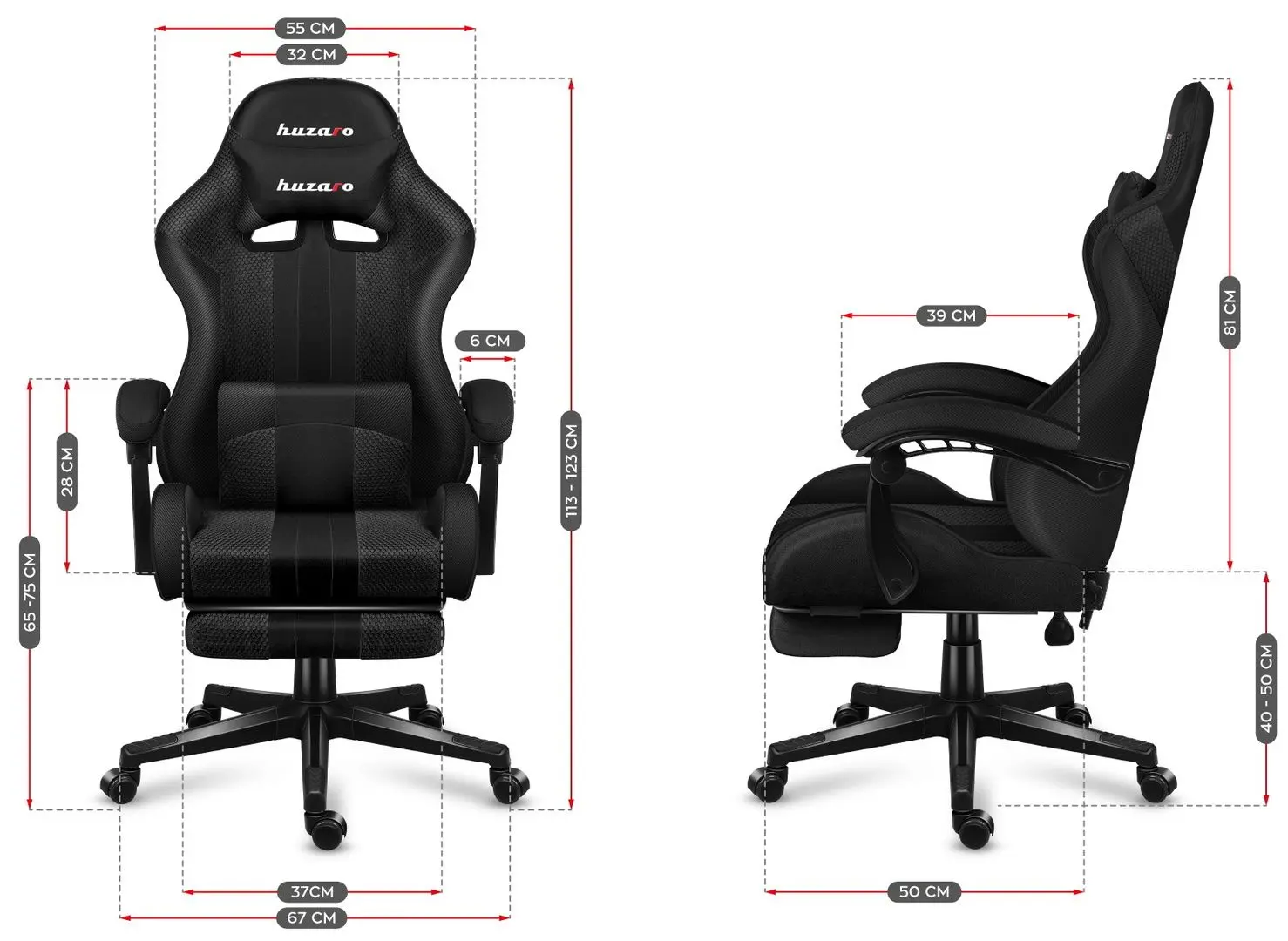 Fotoliu gaming Huzaro Force 4.7 (Carbon)