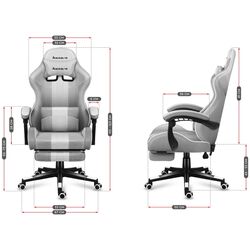 Fotoliu gaming Huzaro Force 4.7 (Grey/White) Thumb