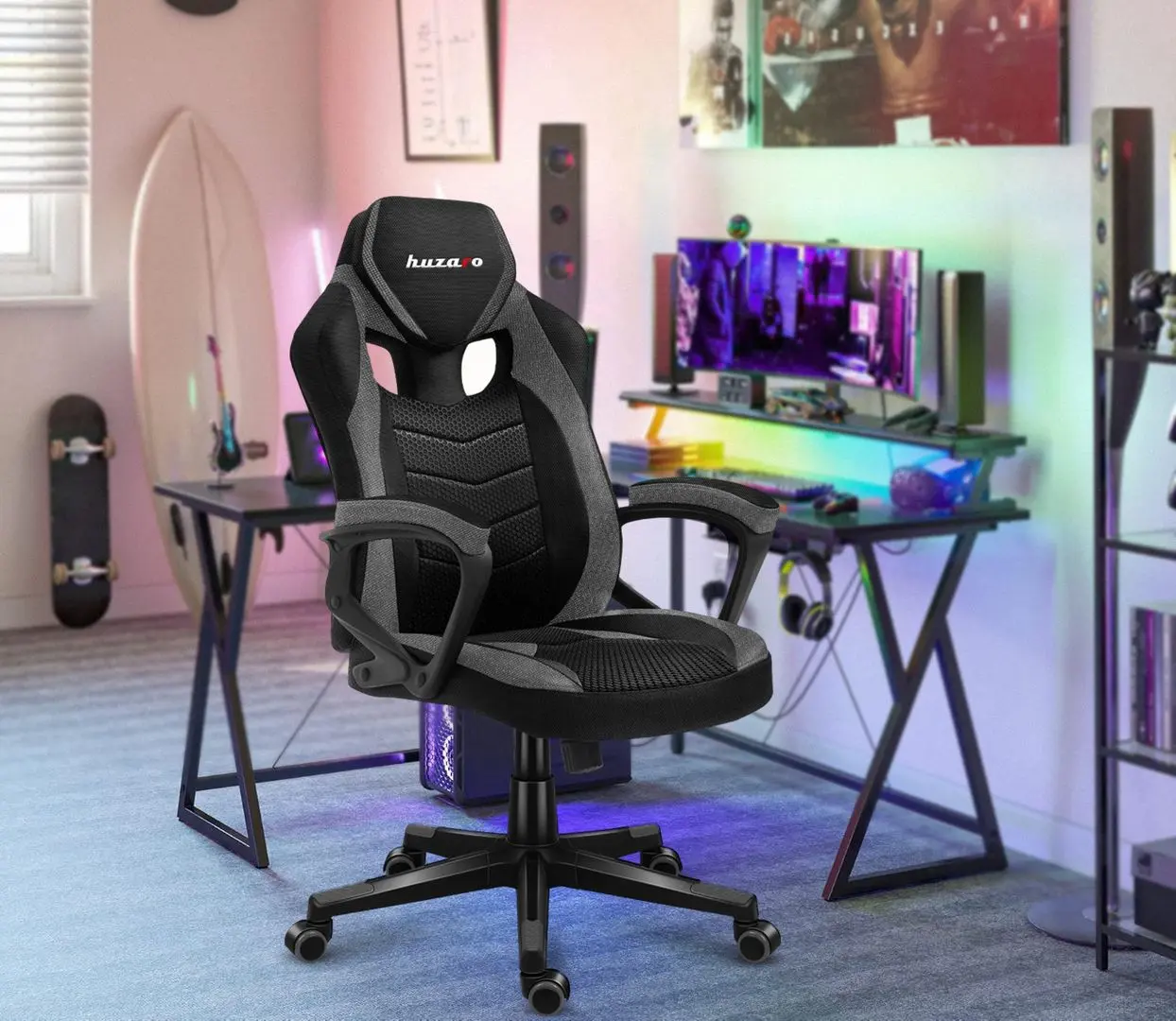 Fotoliu gaming Huzaro Force Mesh 2.5 (Black/Grey)