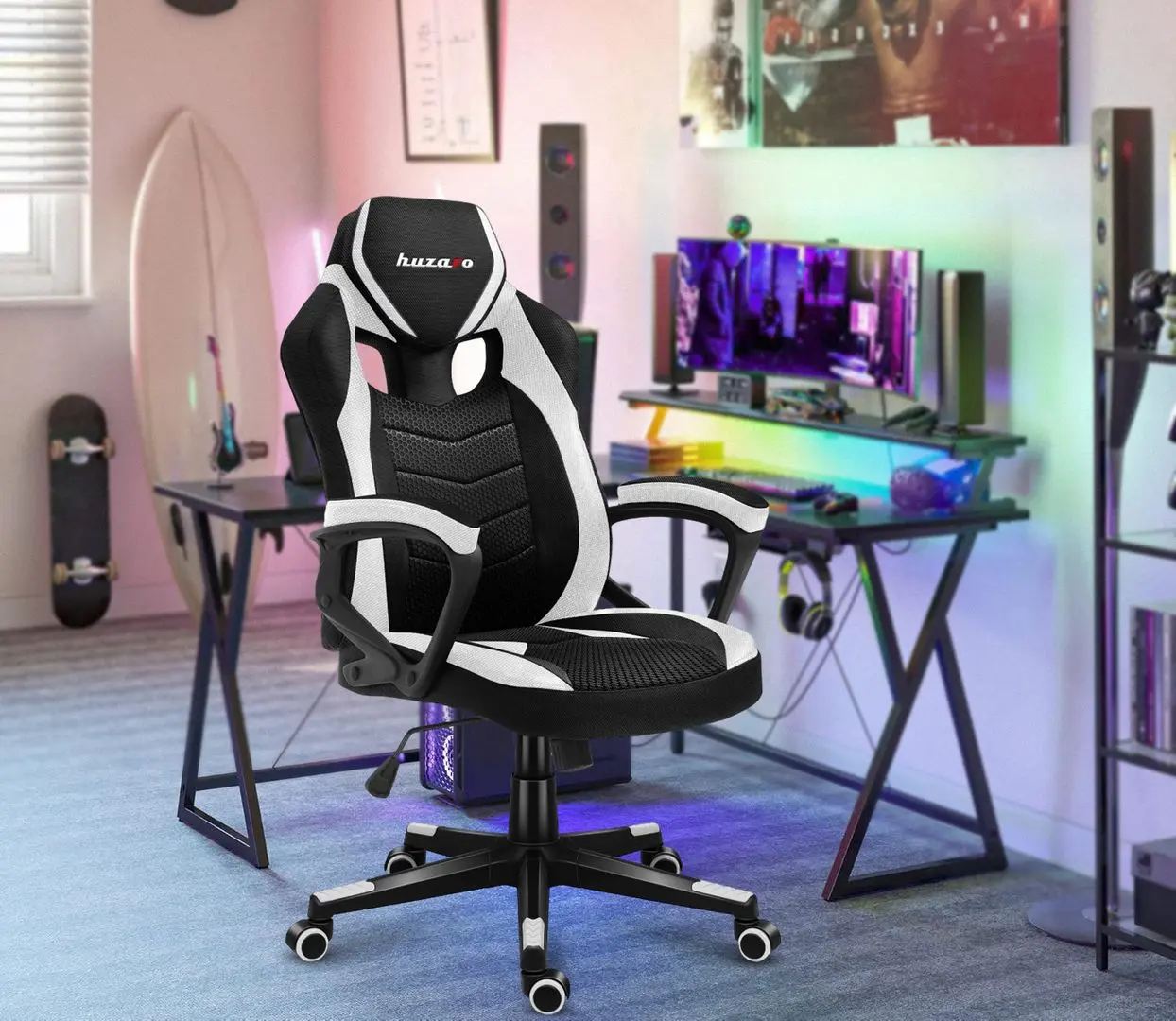 Игровое кресло Huzaro Force Mesh 2.5 (Black/White)