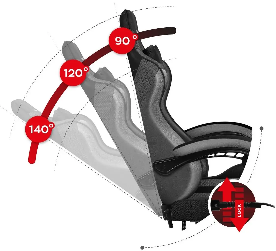 Игровое кресло Huzaro Force Mesh 4.7 (Grey/Black)