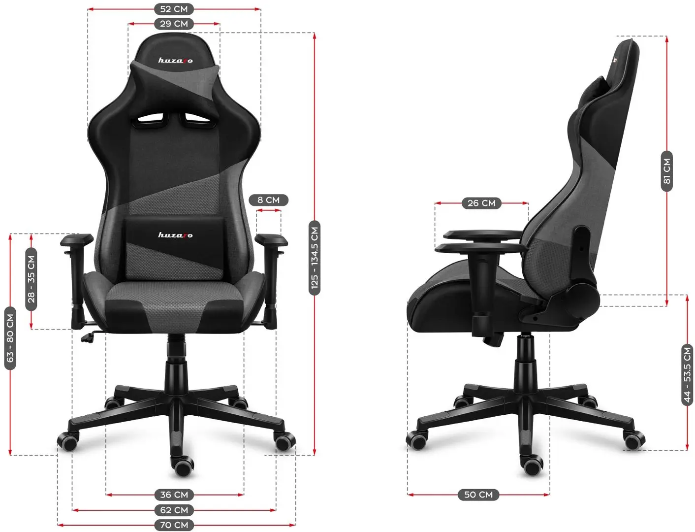 Игровое кресло Huzaro Force Mesh 6.2 (Grey/Black)