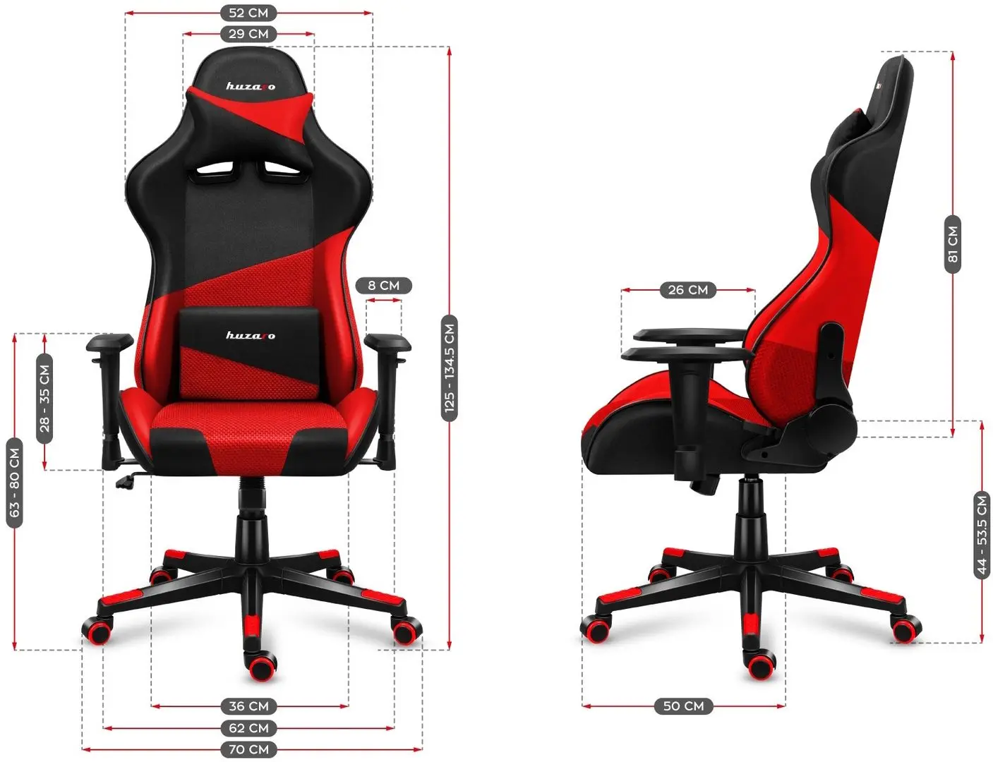 Fotoliu gaming Huzaro Force Mesh 6.2 (Red/Black)