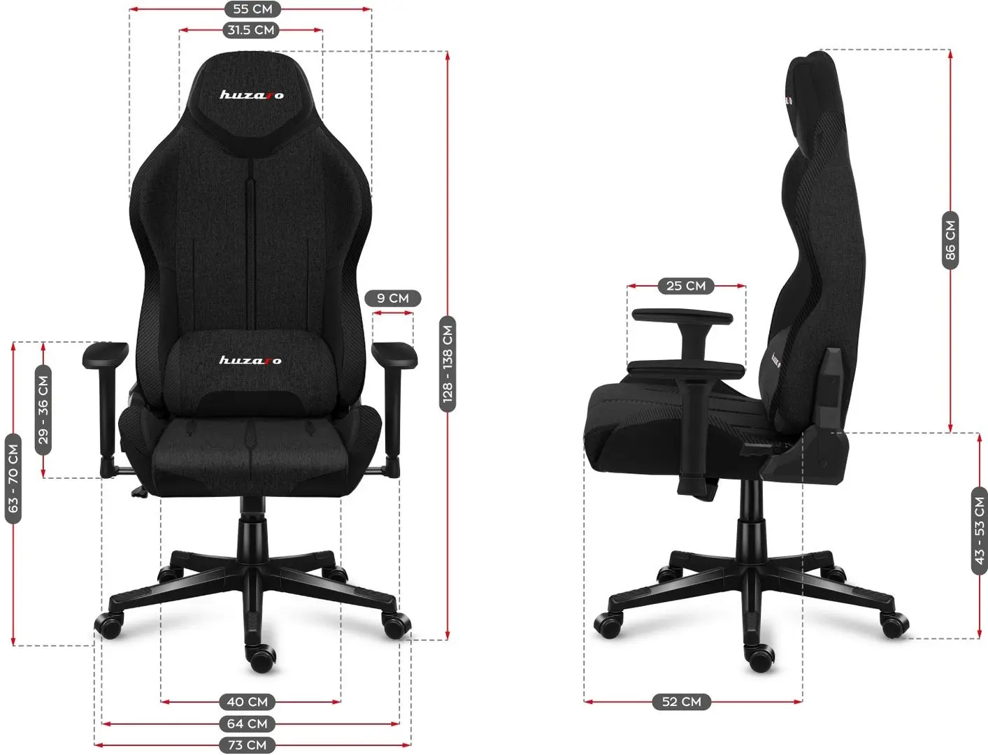 Игровое кресло Huzaro Force Mesh 7.9 (Black) - 5