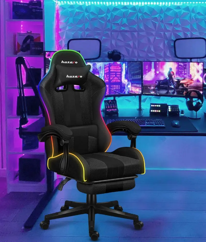 Fotoliu gaming Huzaro Force Mesh RGB 4.7 (Black)