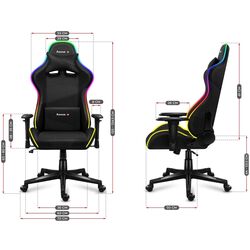 Игровое кресло Huzaro Force Mesh RGB LED 6.2 (Black) Thumb