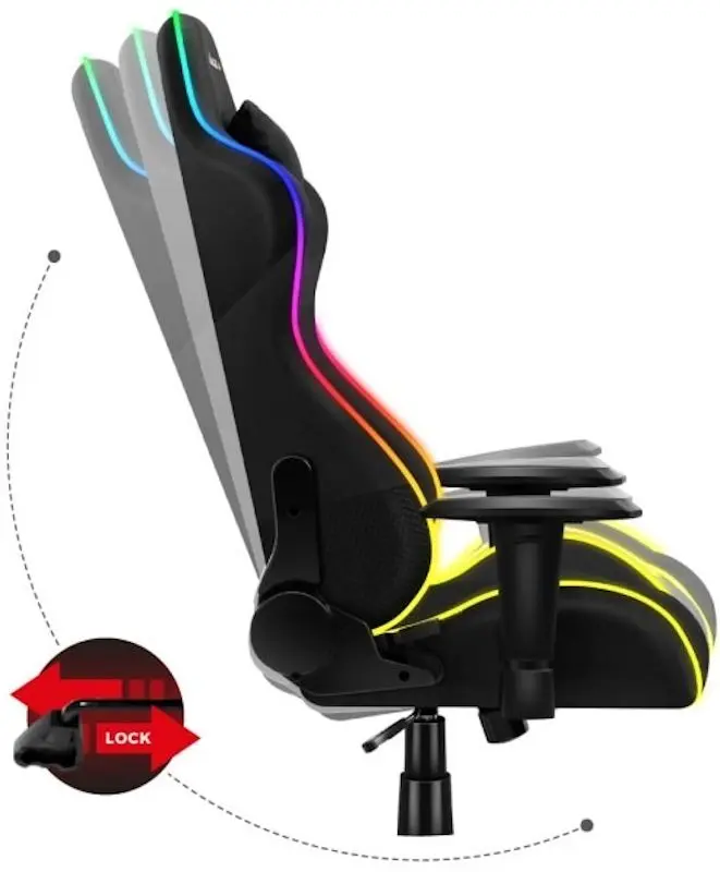 Игровое кресло Huzaro Force Mesh RGB LED 6.2 (Black)