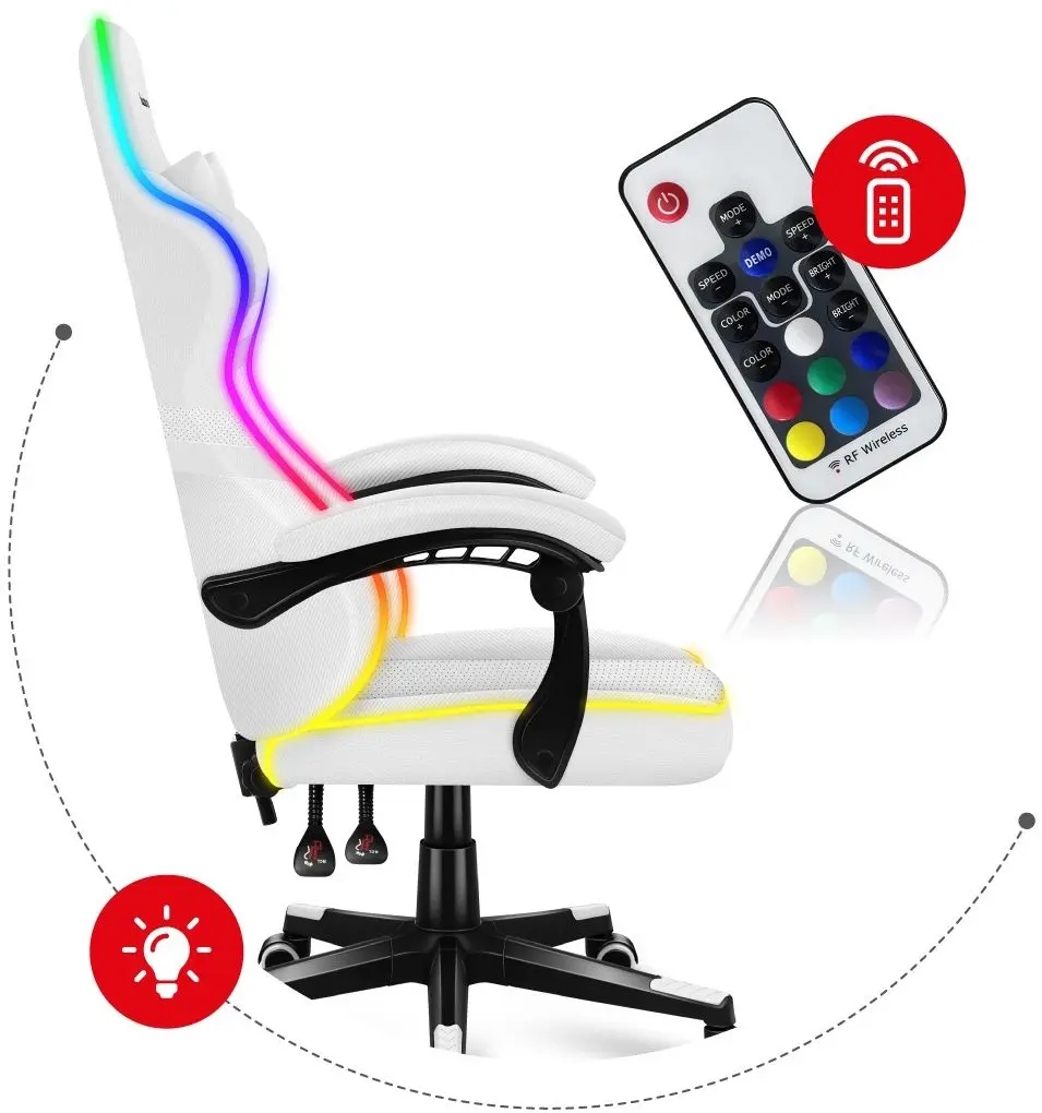 Fotoliu gaming Huzaro Force RGB 4.4 (White)