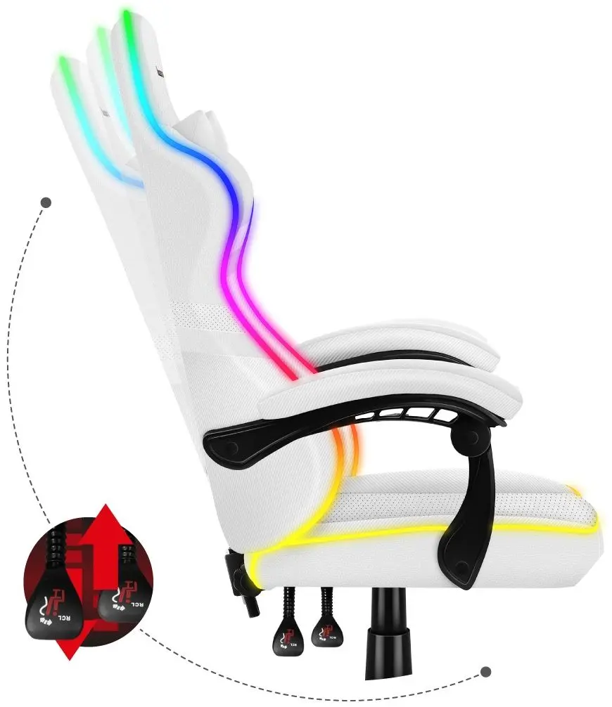 Fotoliu gaming Huzaro Force RGB 4.4 (White)