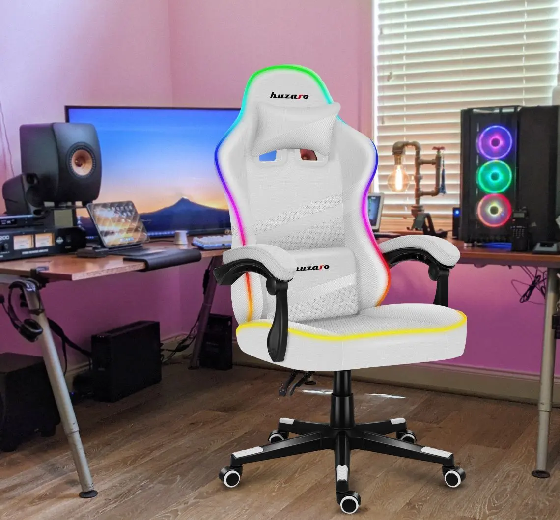 Fotoliu gaming Huzaro Force RGB 4.4 (White)