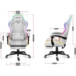 Fotoliu gaming Huzaro Force RGB 4.7 (White) Thumb