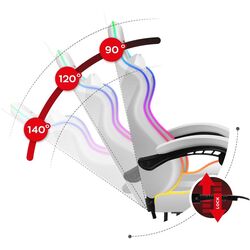 Fotoliu gaming Huzaro Force RGB 4.7 (White) Thumb