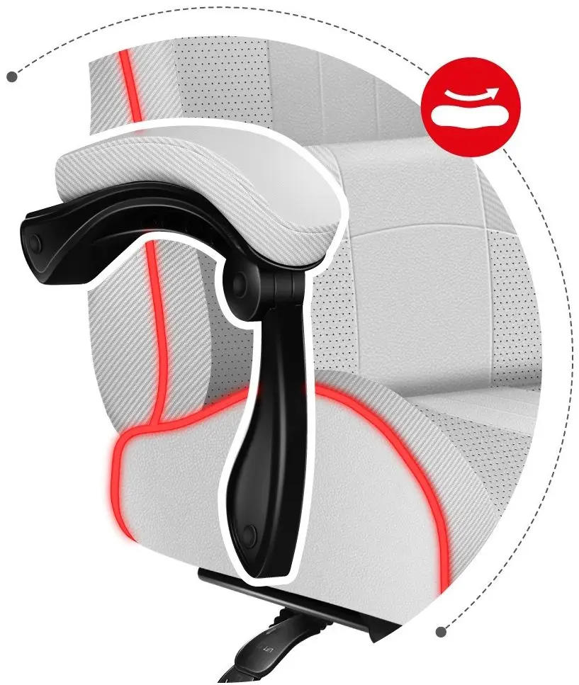 Fotoliu gaming Huzaro Force RGB 4.7 (White)