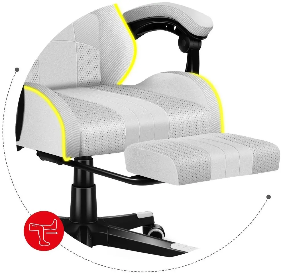 Fotoliu gaming Huzaro Force RGB 4.7 (White)