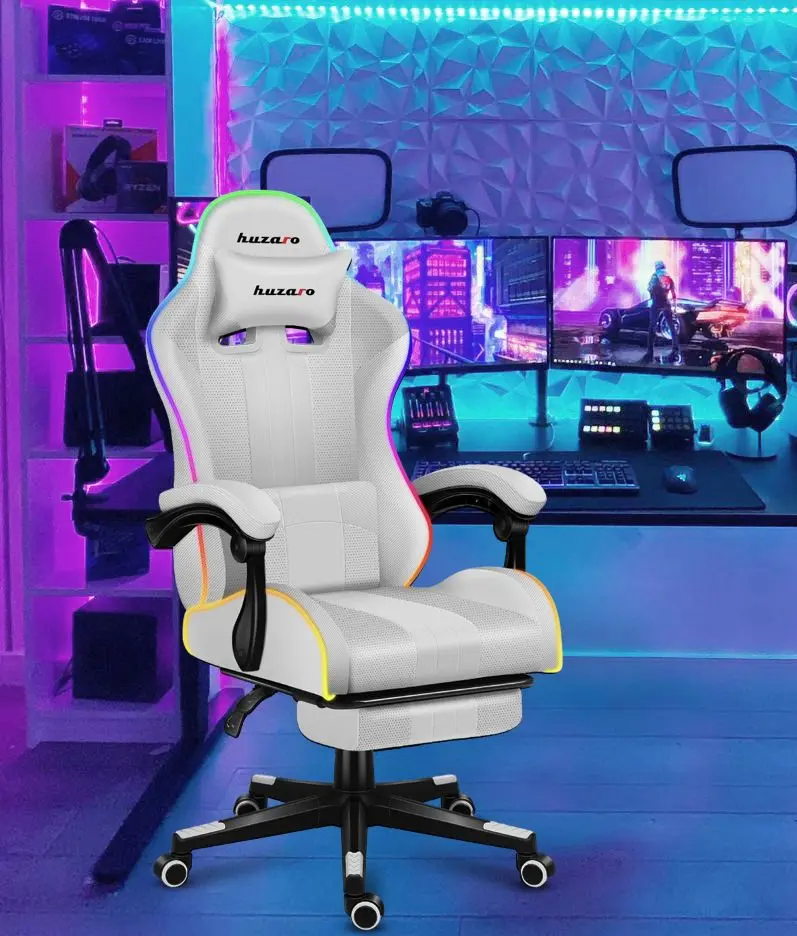 Fotoliu gaming Huzaro Force RGB 4.7 (White)