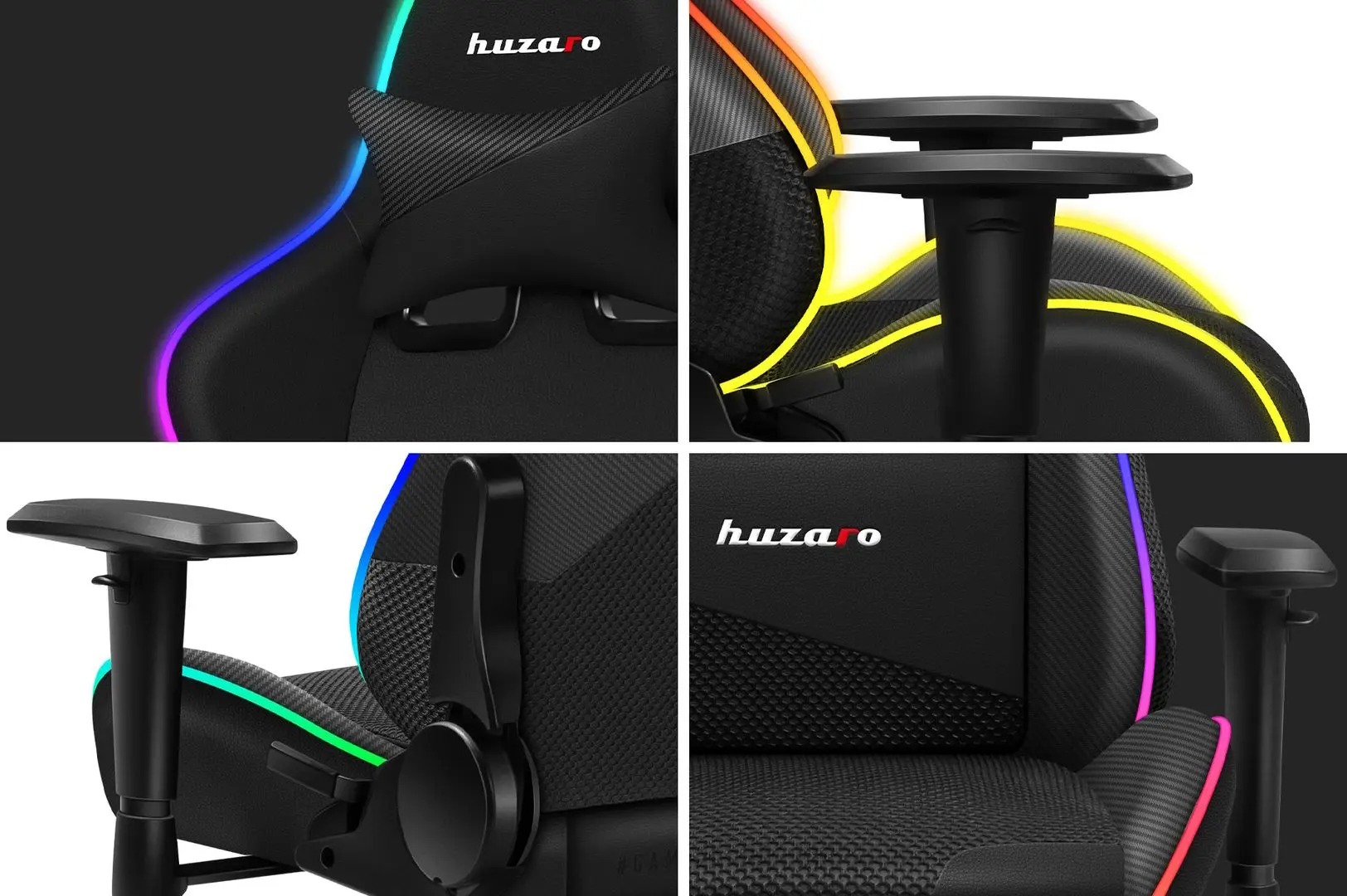 Fotoliu gaming Huzaro Force RGB LED 6.2 (Black)