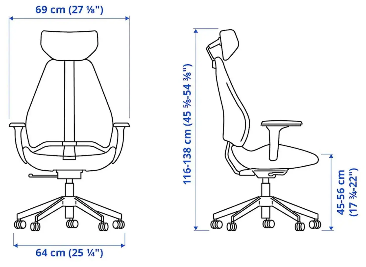Scaun de gaming Ikea Gruppspel (Grann Negru)
