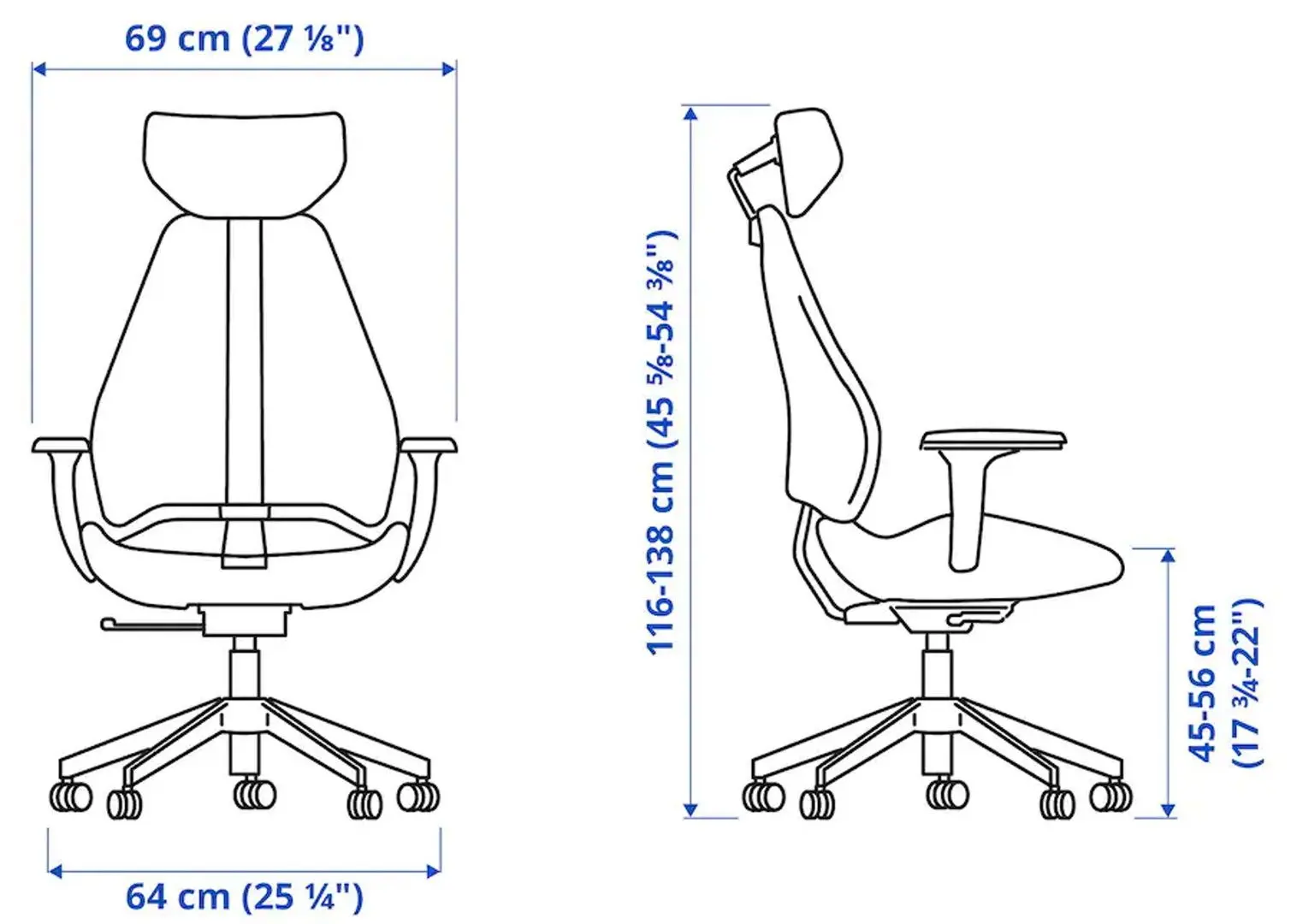 Scaun de gaming Ikea Gruppspel (Gunnared Negru/Gri)