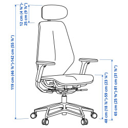 Scaun de gaming Ikea Styrspel (Gri inchis) Thumb