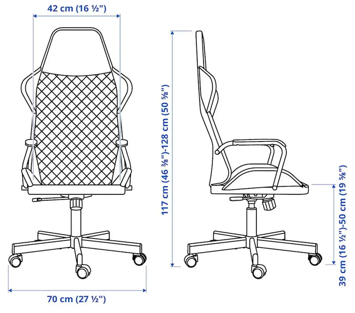 Fotoliu gaming Ikea Utespelare (Bomstad Gri)