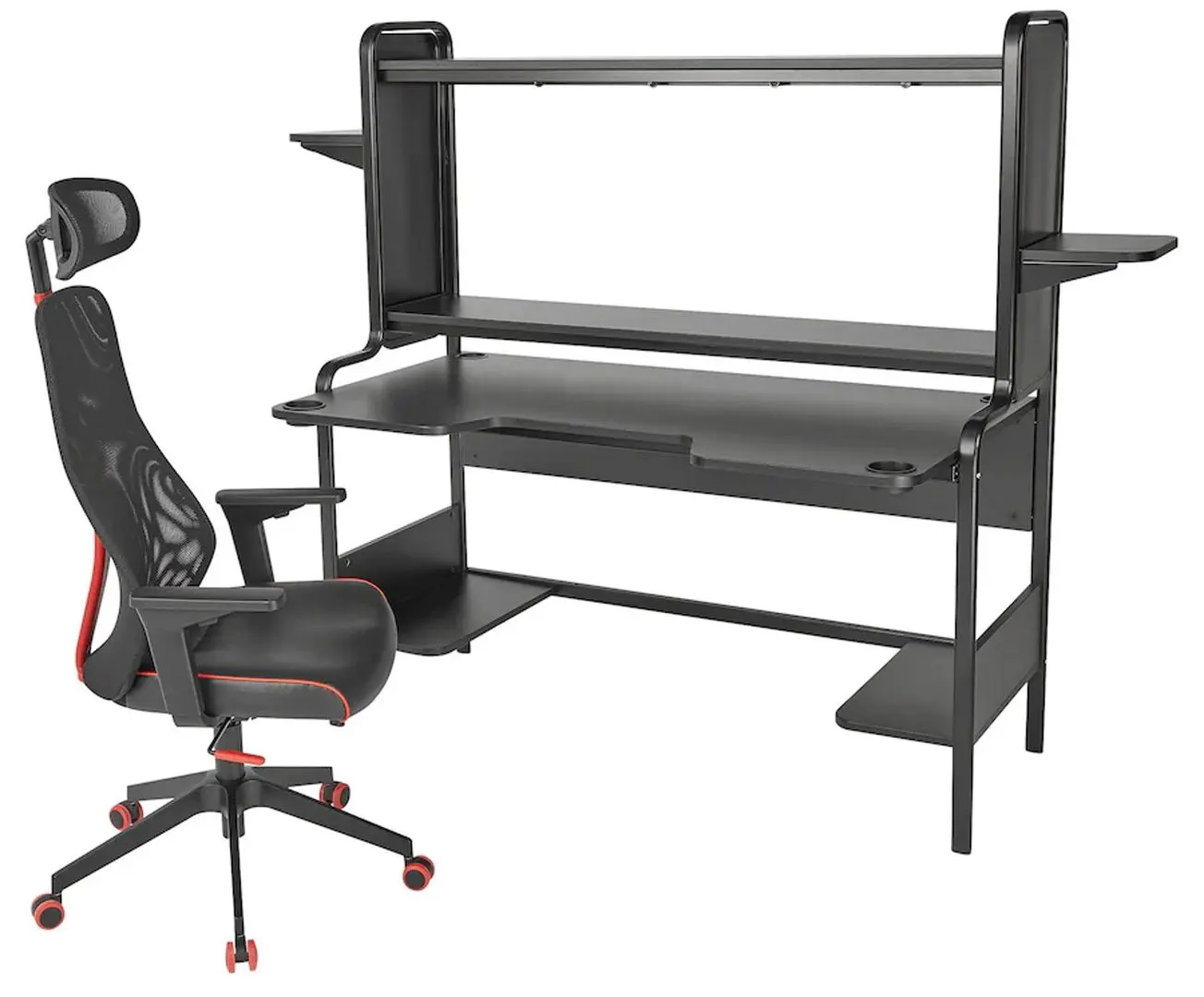 Set de mobila pentru oficiu Ikea Fredde/Matchspel (Negru)