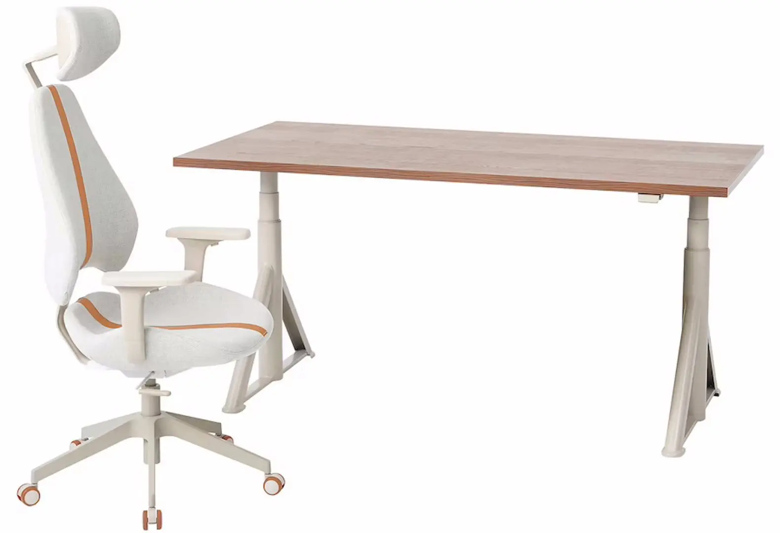 Комплект офисной мебели Ikea Idasen/Gruppspel 160x80 (Коричневый/Бежевый)