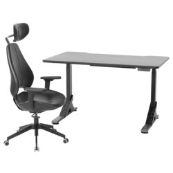 Комплект офисной мебели Ikea Uppspel/Gruppspel 140x80 (Черный/Гранн Черный)