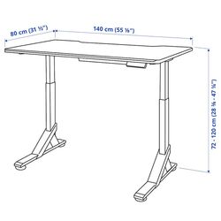 Комплект офисной мебели Ikea Uppspel/Gruppspel 140x80 (Черный/Серый) Thumb
