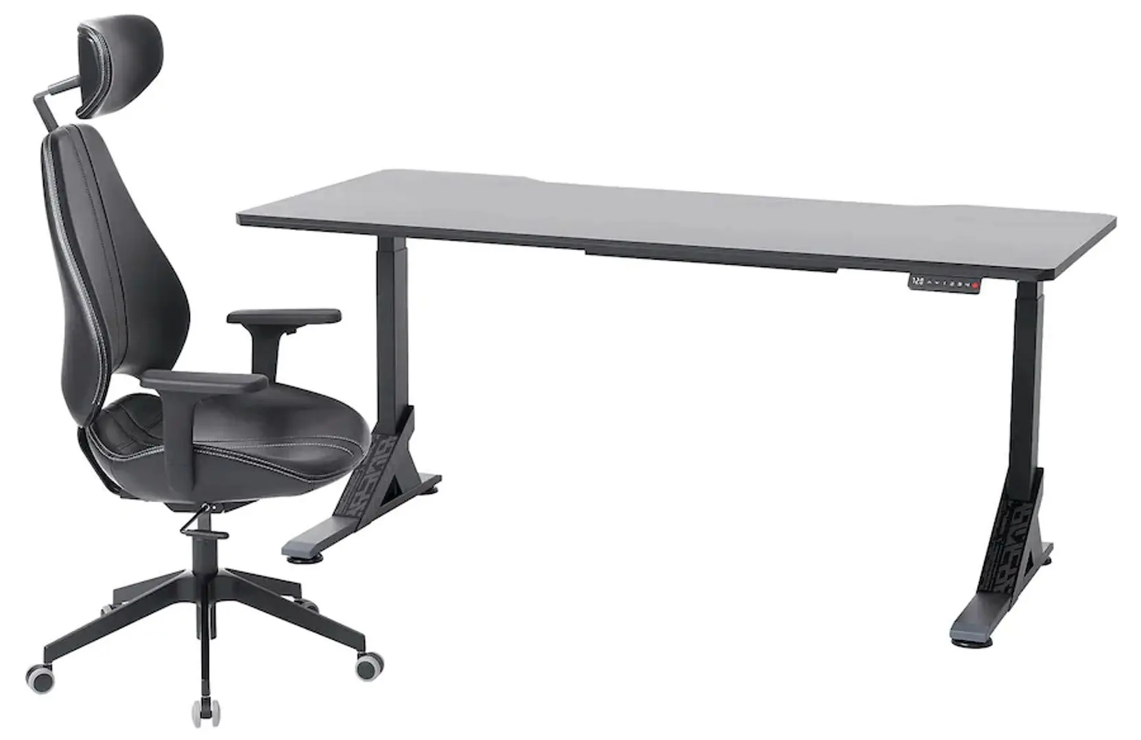 Set de mobila pentru oficiu Ikea Uppspel/Gruppspel 180x80 (Negru/Grann Negru)