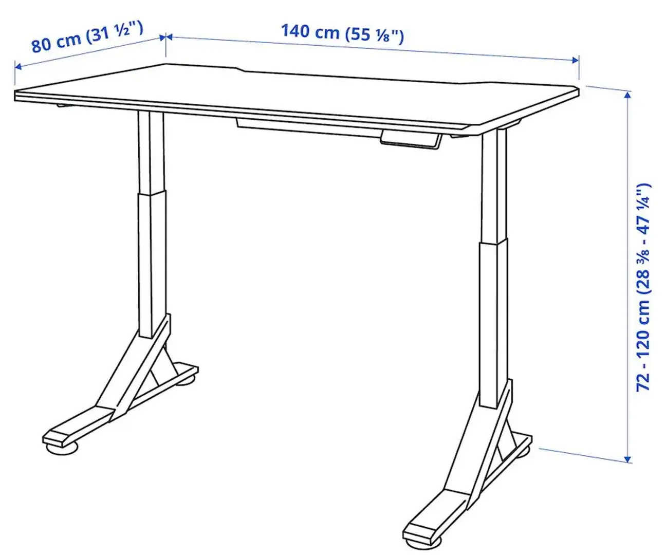 Комплект офисной мебели Ikea Uppspel/Gruppspel 180x80 (Черный/Серый) - 11