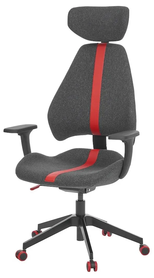 Комплект офисной мебели Ikea Uppspel/Gruppspel 180x80 (Черный/Серый) - 3