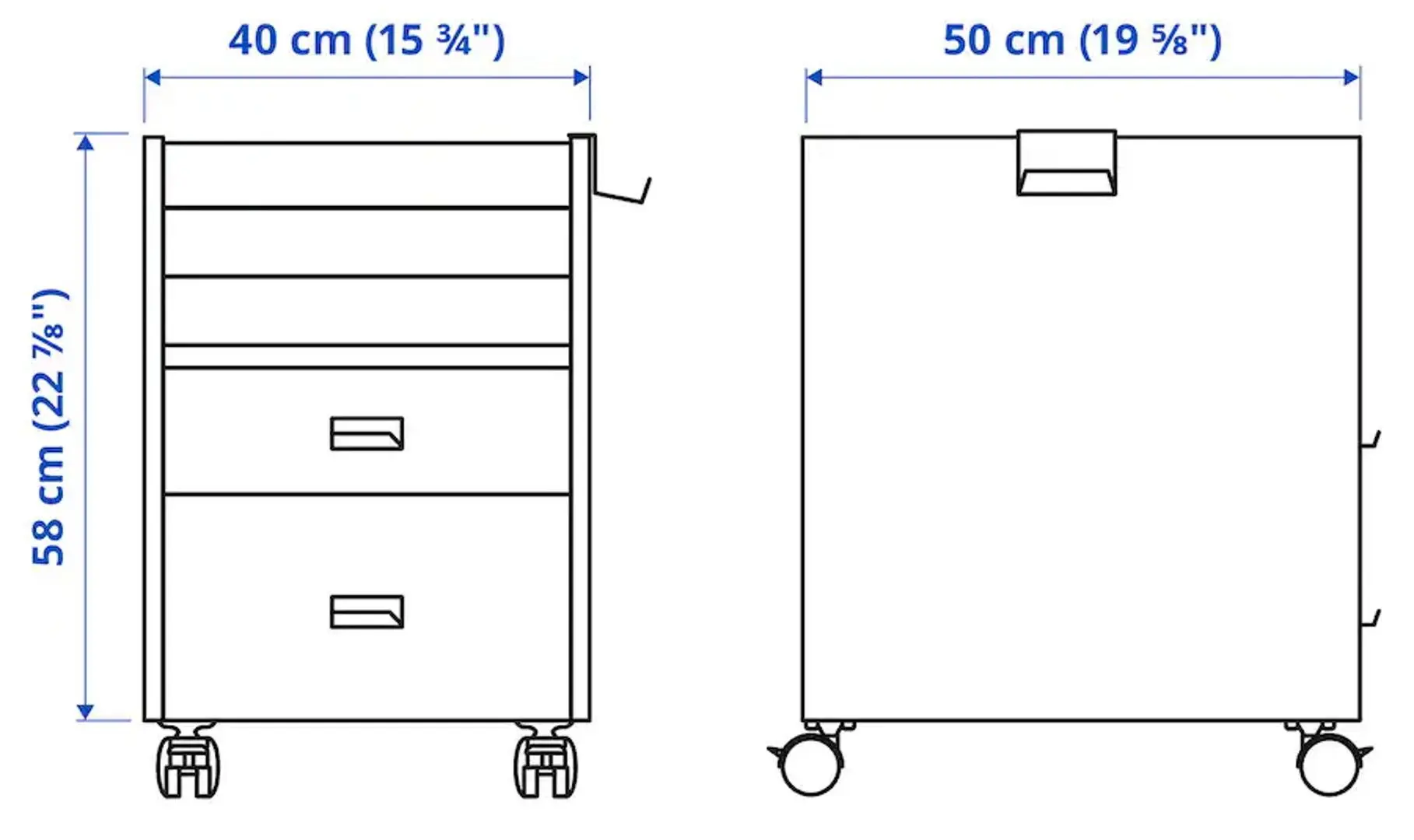 Комплект офисной мебели Ikea Uppspel/Matchspel с комодом (Черный) - 2