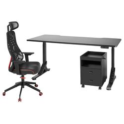 Комплект офисной мебели Ikea Uppspel/Matchspel с комодом (Черный)