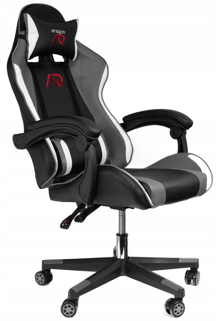 Fotoliu gaming + covoras pentru mouse Jumi Aragon CM-439924 (Black/Grey/White)