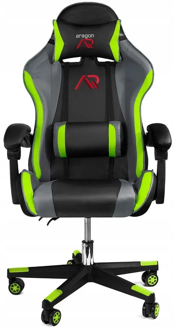 Fotoliu gaming + covoras pentru mouse Jumi Aragon CM-439955 (Black/Grey/Green)