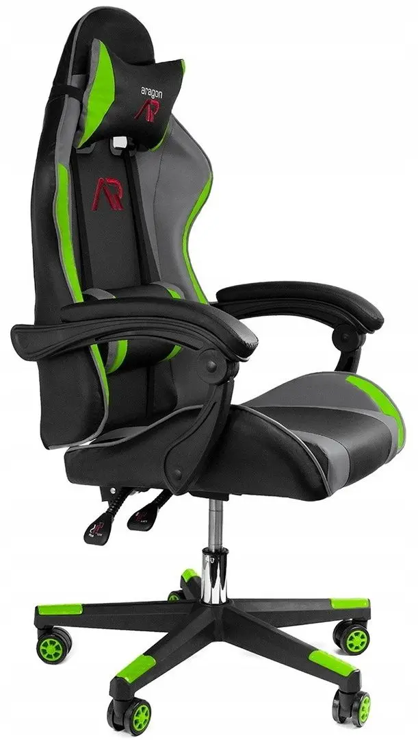 Fotoliu gaming + covoras pentru mouse Jumi Aragon CM-439955 (Black/Grey/Green)