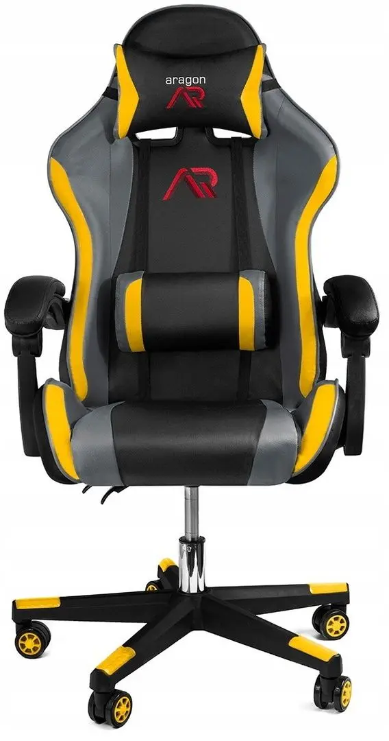 Fotoliu gaming + covoras pentru mouse Jumi Aragon CM-439962 (Black/Grey/Yellow) - 9