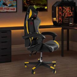 Fotoliu gaming + covoras pentru mouse Jumi Aragon CM-439962 (Black/Grey/Yellow)