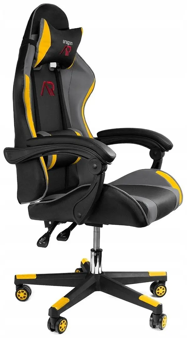 Fotoliu gaming + covoras pentru mouse Jumi Aragon CM-439962 (Black/Grey/Yellow) - 8